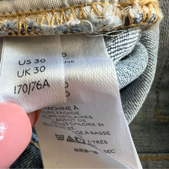 Free People Light Wash Busted Knee Destroyed Skinny Jeans Size 30 High Rise - Picture 15 of 16